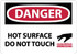AccuformNMC Accident Prevention Label: "Danger - Hot Surface - Do Not Touch", Rectangle, 5" Wide, 3" High D559AP