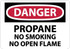 AccuformNMC Sign: Rectangle, "Danger - Propane - No Smoking - No Open Flame" D397EB