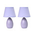 ALL THE RAGES INC Simple Designs LT2009-PRP-2PK  Mini Egg Oval Ceramic Table Lamp, 9.-1/2inH, Purple, Set Of 2 Lamps