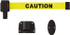 Banner Stakes PL4106 Wall-Mounted Indoor Barrier: Black on Yellow, 15' Long, 2-1/2" Wide