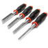 Crescent CWCHS4 Chisel Sets; Set Type: Wood Chisel Set ; Body Material: Steel ; Handle Material: Composite ; Container Type: Carded ; Includes: 1/4 in  1/2 in  3/4 in  1 in ; Number Of Pieces: 4.000