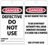 AccuformNMC Accident Prevention Tag: Rectangle, 3" High, Unrippable Vinyl, "Danger" RPT128