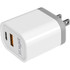 BOWER XYS-342WCWT XYST 3.4-Amp Dual USB Wall Charger with USB Port and USB Type-C Port - 120 V AC, 230 V AC Input - 5 V DC, 9 V DC, 12 V DC Output - 3.10 A - White