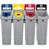 Rubbermaid Commercial Products Rubbermaid Commercial 2007919 Rubbermaid Commercial Slim Jim Recycling Station - 4-Stream