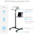 StarTech.com ADJPROJCART StarTech.com Mobile Projector and Laptop Stand/Cart, Heavy Duty Portable Projector Stand/Presentation Cart (22lb/shelf), Height Adjustable