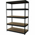 LORELL 60624  5-Shelf Riveted Steel Shelving, 72inH x 48inW x 24inD, Black