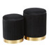 LUMISOURCE, LLC LumiSource OT-MARLA PLT VBK  Marla Nesting Pleated Ottomans, Gold/Black, Set Of 2 Ottomans