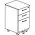 Safco Products Mayline MNBBFLGS Mayline Medina Box/Box/File Mobile Pedestal