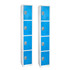 ADIR CORP. Alpine ADI629-204-BLU-2PK  AdirOffice 4-Tier Steel Lockers, 72inH x 12inW x 12inD, Blue, Pack Of 2 Lockers