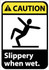 AccuformNMC Accident Prevention Sign: Rectangle, "Caution, SLIPPERY WHEN WET" CGA14PB
