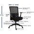 Lorell 62626 Lorell Mesh Mid-back Office Chair