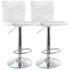 MEGAGOODS, INC. Elama 995116719M  Adjustable Diamond-Tufted Faux Leather Bar Stools, White/Chrome, Set Of 2 Stools