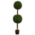 NEARLY NATURAL INC. T2026 Nearly Natural Boxwood Double Ball Topiary 4.5'H Artificial Tree With Planter, 54inH x 14inW x 14inD, Green/Black