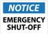 AccuformNMC Accident Prevention Sign: Rectangle, "Notice, Emergency Shut-Off" N267AB