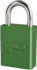 American Lock S1105GRN Lockout Padlock: Keyed Different, Key Retaining, Aluminum, 1" High, Plated Metal Shackle, Green