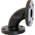 Anvil 0307001206 Black 90 ° Flanged Elbow: 4", 125 psi, Threaded