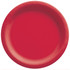 AMSCAN 640011.40  Round Paper Plates, Apple Red, 6-3/4in, 50 Plates Per Pack, Case Of 4 Packs