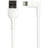 StarTech.com RUSBLTMM2MWR StarTech.com 2m USB A to Lightning Cable iPhone iPad Durable Right Angled 90 Degree White Charger Cord w/Aramid Fiber Apple MFI Certified