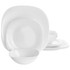 GIBSON OVERSEAS INC. Gibson 995118089M  Ultra Plazza 12-Piece Tempered Opal Glass Dinnerware Set, White