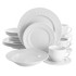 MEGAGOODS, INC. Elama 995114765M  Charlotte 20-Piece Porcelain Dinnerware Set, White