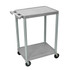 H. WILSON/ LUXOR FURNITURE HE32-G Luxor 2-Shelf Plastic Utility Cart, 33 1/2inH x 24inW x 18inD, Gray
