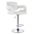 MEGAGOODS, INC. Elama 995115016M  Faux Leather Tufted Bar Stool, White/Chrome