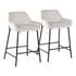 LUMISOURCE, LLC B24-DNLA2 BKVW2 LumiSource Daniella Counter Stools, Black/White, Set Of 2 Stools