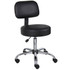 NORSTAR OFFICE PRODUCTS INC. B245-BK Boss Office Products Medical Stool With Back And Antimicrobial Vinyl, Black/Chrome