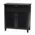 WHOLESALE INTERIORS, INC. 2721-9556 Baxton Studio Coolidge Finished 4-Shelf Wood Shoe Storage Cabinet With Drawer, Dark Gray