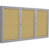 Ghent Manufacturing, Inc Ghent PA34896K Ghent 3 Door Enclosed Natural Cork Bulletin Board with Satin Frame