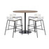 KENTUCKIANA FOAM INC KFI Studios 840031921970  Proof High Bistro Table Set, White/Black/Espresso