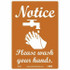 AccuformNMC Restroom & Janitorial Label: "Notice Please Wash Your Hands", Rectangle, 7" Wide, 10" High WH3P