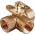 Johnson Controls VG1845CP 3-Way Manual Ball Valve: 1" Pipe, NPT(F) Port, Stainless Steel
