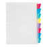 OFFICE DEPOT 3585499226  Brand Plastic Dividers With Insertable Rounded Tabs, Assorted Colors, 8-Tab