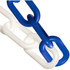 Mr. Chain 50027-100 Barrier Rope & Chain; Material: Plastic; Polyethylene ; Material: HDPE ; Type: Safety Chain ; Snap End Material: Plastic; Polyethylene ; Hook Fitting Material: Plastic ; Color: Blue/White