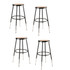 OKLAHOMA SOUND CORPORATION 6224H-10/4 National Public Seating Adjustable Hardboard Stools, 25 - 32 1/2inH, Black, Set of 4