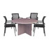 NORSTAR OFFICE PRODUCTS INC. GROUP123DW-A Boss Office Products 47in Round Table And Mesh Guest Chairs Set, Driftwood/Black