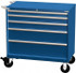 LISTA XSHS07500505MBB Steel Tool Roller Cabinet: 5 Drawers