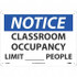 AccuformNMC Sign: Rectangle, "Notice Classroom Occupancy Limit____People" N529RB