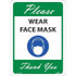 AccuformNMC Sign: Rectangle, "Please Wear Face Mask Thank You" M626GRRB