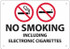 AccuformNMC Sign: Rectangle, "No Smoking Including Electronic Cigarettes" M953R