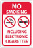 AccuformNMC Sign: Rectangle, "No Smoking, INCLUDING ELECTRONIC CIGARETTES" M952R