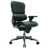 RAYNOR MARKETING, LTD. Eurotech LE10ERGLO  Ergohuman Bonded Leather Mid-Back Chair, Black/Chrome