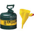 Justrite. 7120410 Safety Can: 2 gal, Steel