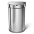SIMPLEHUMAN LLC simplehuman ST2009  Semi-Round Sensor Stainless-Steel Trash Can With Liner Pocket, 12 Gallons, 25-1/4inH x 15-7/16inW x 12-13/16inD, Brushed Stainless Steel