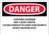 AccuformNMC Sign: Rectangle, "Danger - Contains Cadmium May Cause Cancer" D29RB