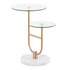 LUMISOURCE, LLC 28183 LumiSource Trombone Side Table, 24-1/2inH x 23-1/4inW x 16inD, White/Gold/Clear