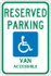 AccuformNMC ADA Traffic & Parking Sign: Rectangle, "Reserved Parking Van Accessible" TMS319J