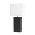 ALL THE RAGES INC LT1053-BLK Elegant Designs Modern Leather Table Lamp with USB, 21inH, White Shade/Black