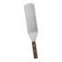 Great for your busy kitchen, this turner is flexible for use with a variety of food types. The blade is made of durable metal to handle hot surfaces, and the handle is made of solid wood.  Flexible to bend and reach underneath foods on the grill or stovetop.  Wooden handle prevents your hand from getting hot.  Blade is made of standard-duty metal.